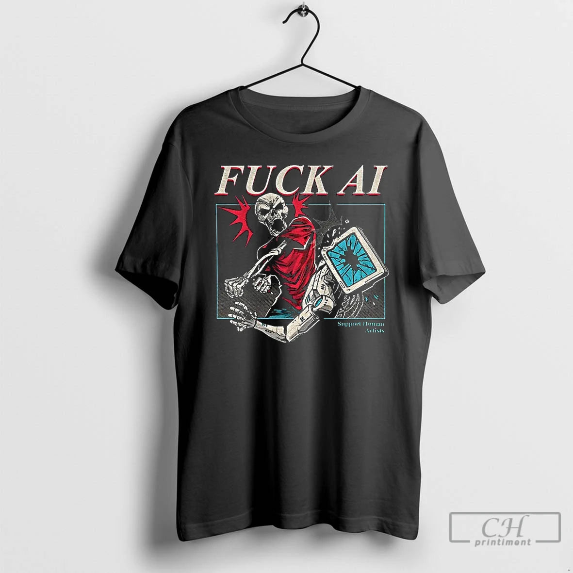 Classic Fuck Ai Support Human Artists T-Shirts, Hoodie, Sweatshirt | InkRitualCo.com