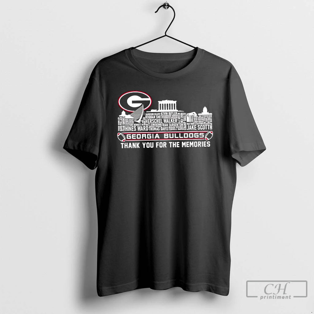 Classic Georgia Bulldogs Players Names City Skyline Thank You For The Memories T Shirts Sweater Hoodie, Sweatshirt