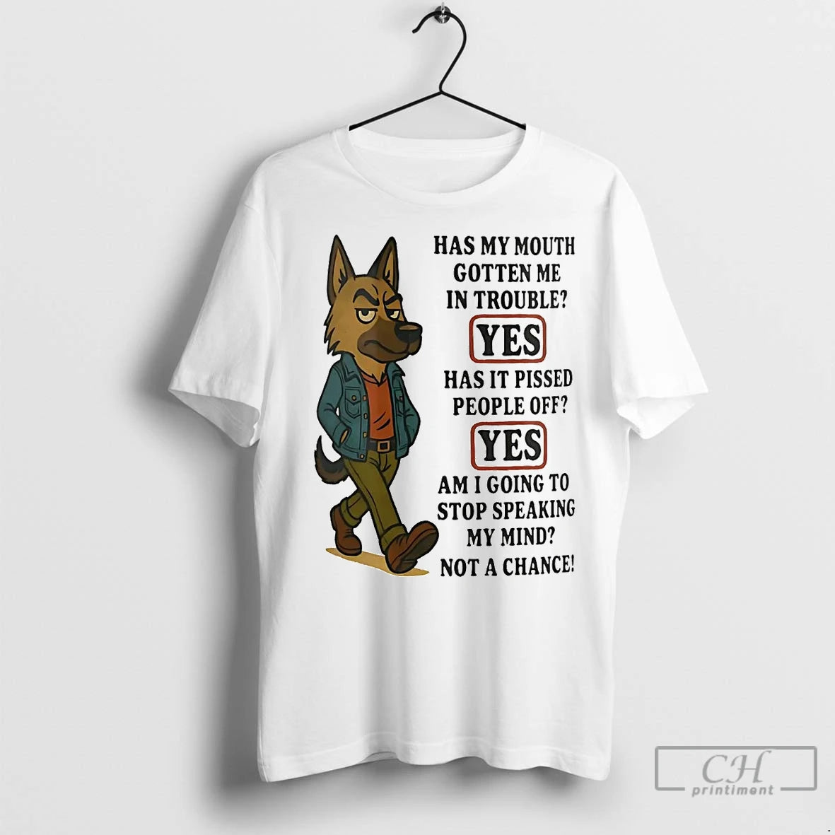 Classic German Shepherd Has My Mouth Gotten Me In Trouble Pissed People Off T-Shirts, Hoodie, Sweatshirt | InkRitualCo.com