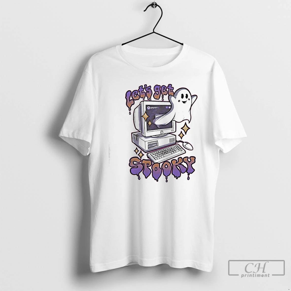 Classic Ghost Computer Haloween Lets Get Spooky T-Shirts, Hoodie, Sweatshirt | InkRitualCo.com