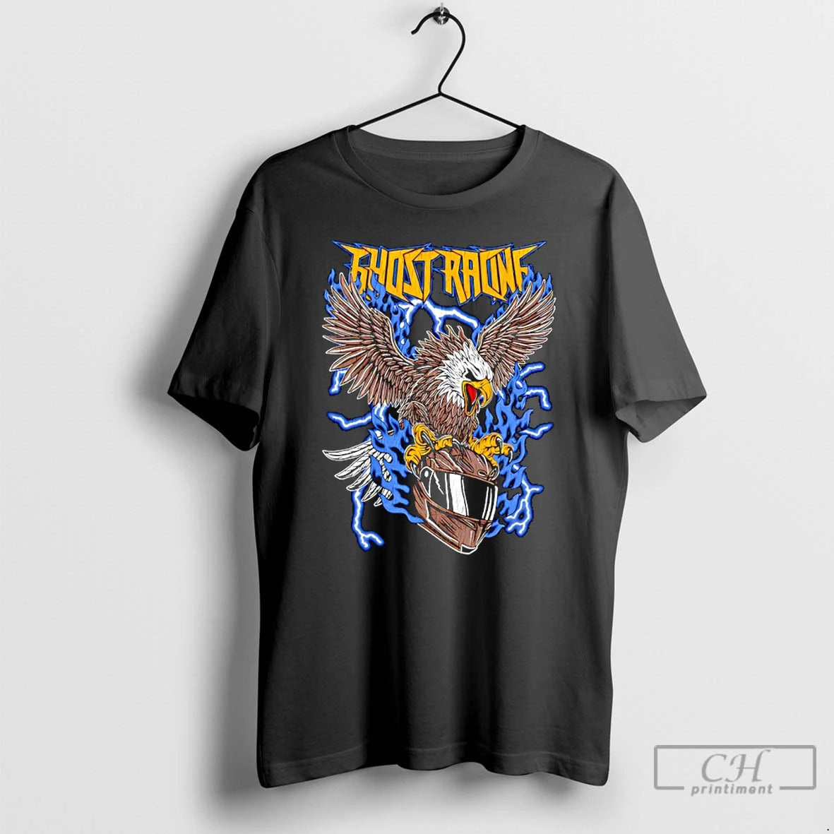 Classic Ghost Racing Blue Flaming Eagle T-Shirts, Hoodie, Sweatshirt | InkRitualCo.com