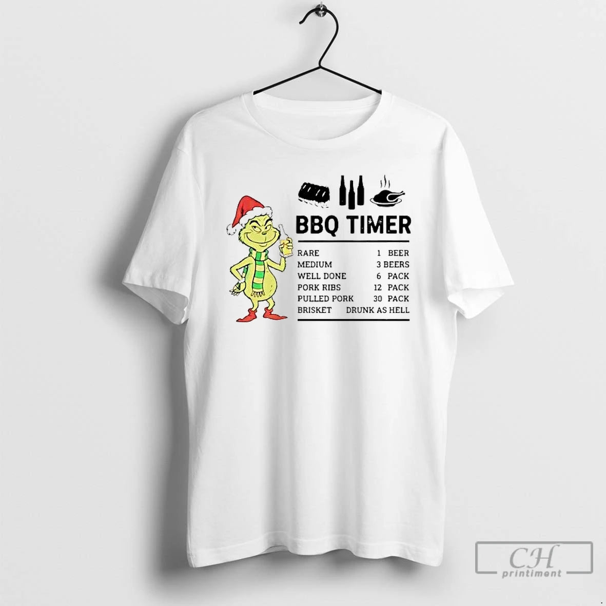 Classic Grinch Bbq Timer Brisket Drunk As Hell T-Shirts, Hoodie, Sweatshirt | InkRitualCo.com