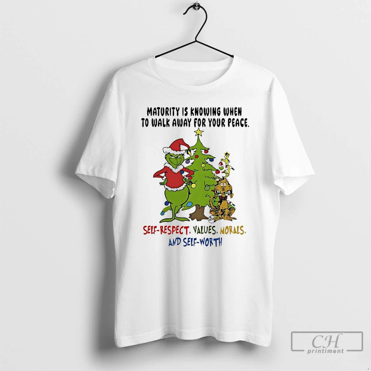 Classic Grinch Christmas Tree Maturity Is Knowing When To Walk Away For Your Peace Self T-Shirts, Hoodie, Sweatshirt