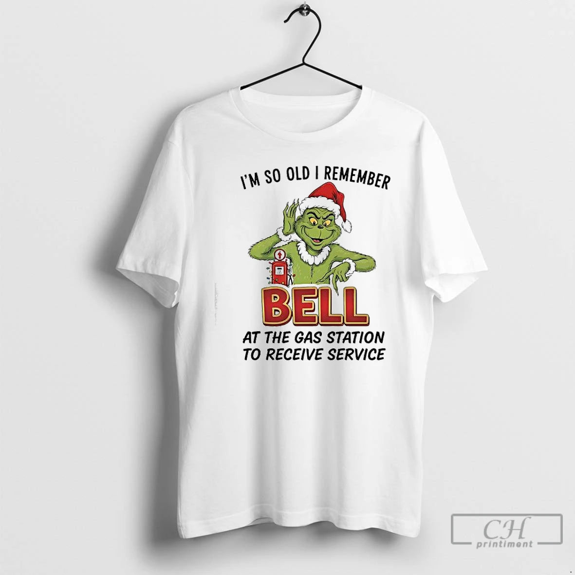 Classic Grinch Santa Im So Old I Remember Driving Over The Bell At The Gas T-Shirts, Hoodie, Sweatshirt | InkRitualCo.com
