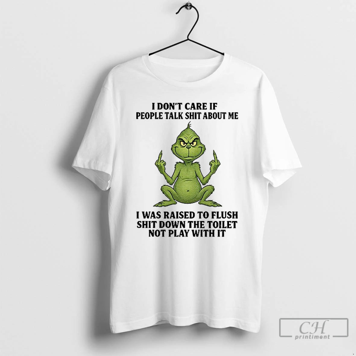 Classic Grinch Santa Middle Finger I Dont Care If People Talk Shit About Me T-Shirts, Hoodie, Sweatshirt | InkRitualCo.com