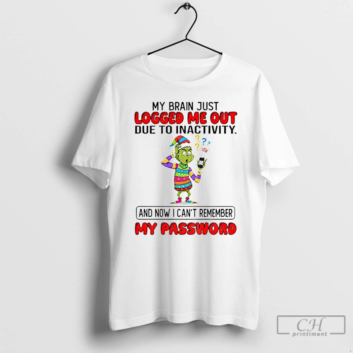 Classic Grinch Santa My Brain Just Logged Me Out Due To Inactivity And Now T-Shirts, Hoodie, Sweatshirt | InkRitualCo.com
