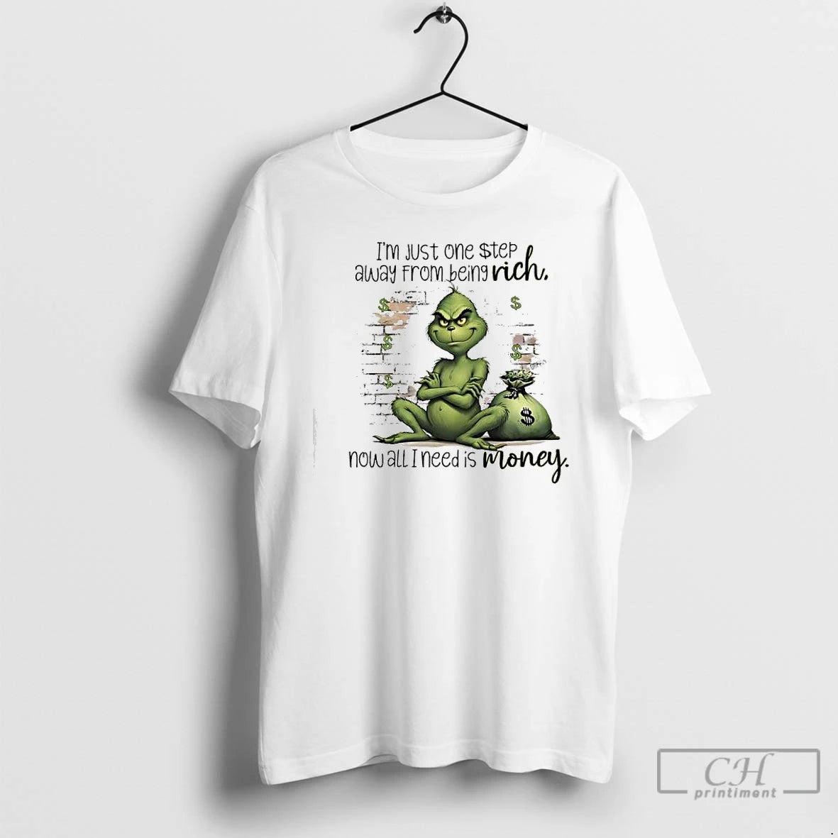 Classic Grinch Just One Step Away From Being Rich Rich Now All I Need Is T-Shirts, Hoodie, Sweatshirt | InkRitualCo.com