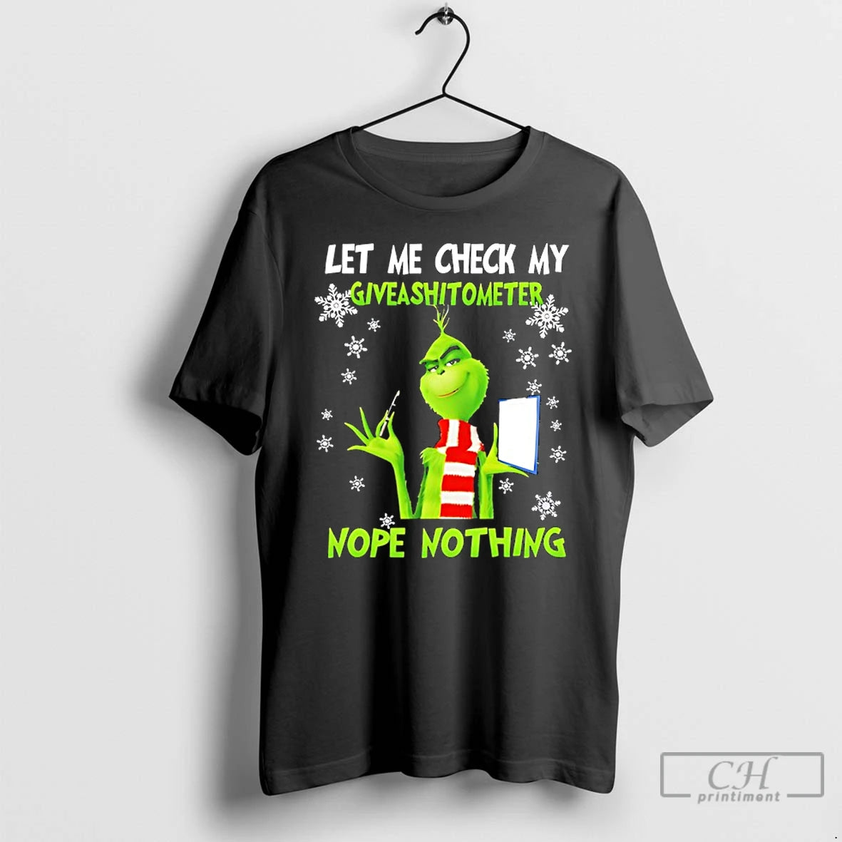 Classic Grinch Let Me Check My Giveashitometer Nope Nothing Christmas T-Shirts, Hoodie, Sweatshirt | InkRitualCo.com
