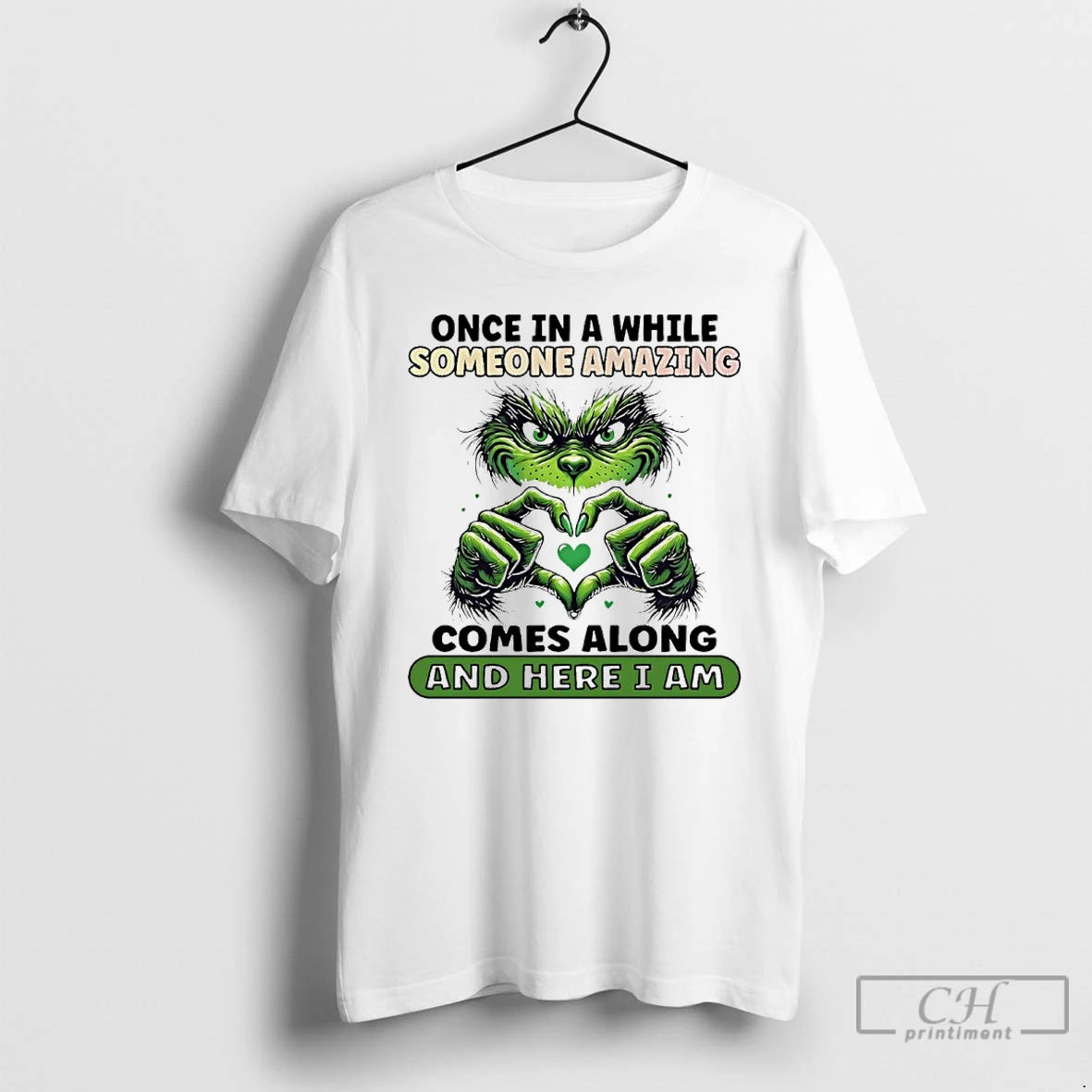 Classic Grinch Love Hand Once In A While Someone Amazing Comes Along And Here T-Shirts, Hoodie, Sweatshirt | InkRitualCo.com