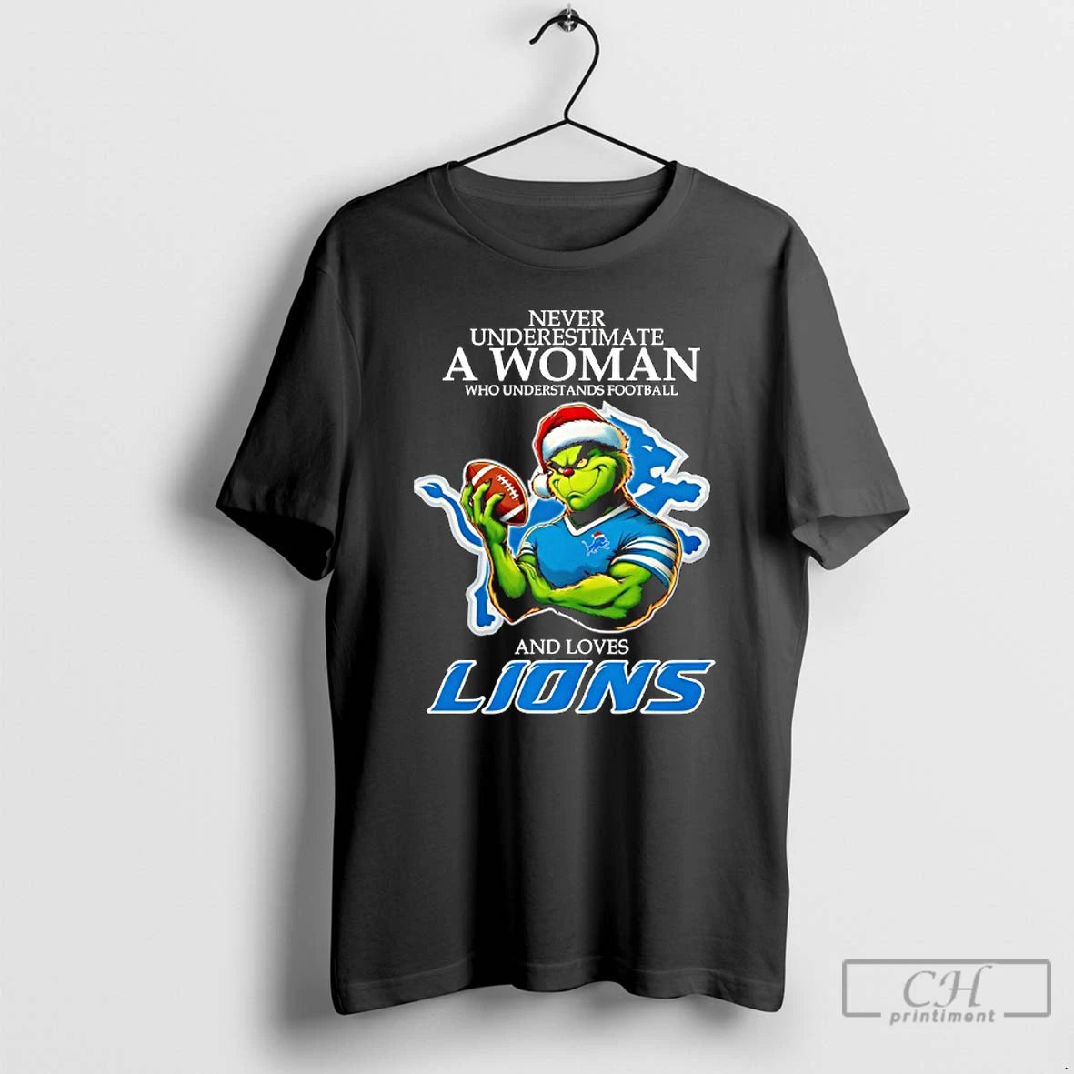 Classic Grinch X Detroit Lions Never Underestimate A Woman Who Understands Football And Loves Detroit T-Shirts, Hoodie,...