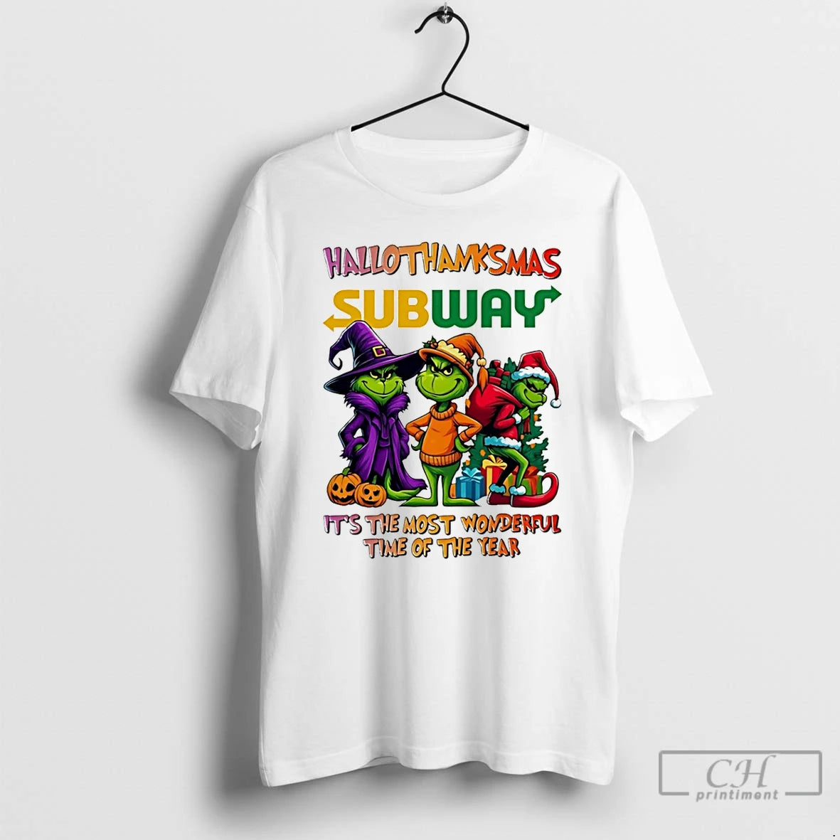 Classic Grinch X Subway Its The Most Wonderful Time Of The Year 2025 Happy Hallothanksmas T-Shirts, Hoodie, Sweatshirt