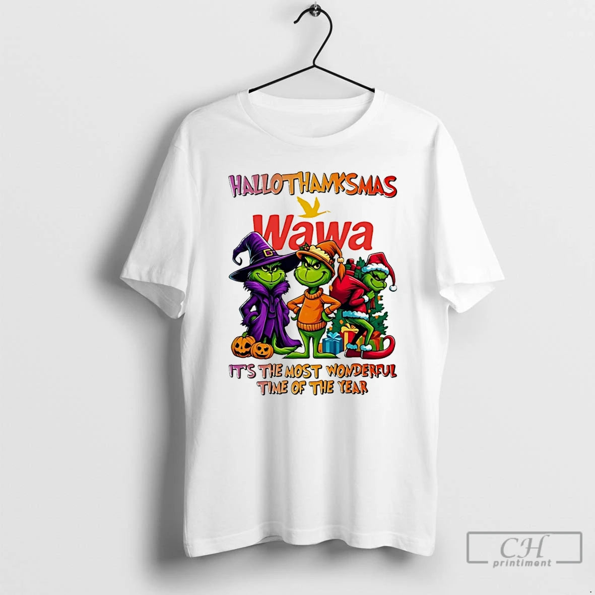 Classic Grinch X Wawa Its The Most Wonderful Time Of The Year 2025 Happy Hallothanksmas T-Shirts, Hoodie, Sweatshirt