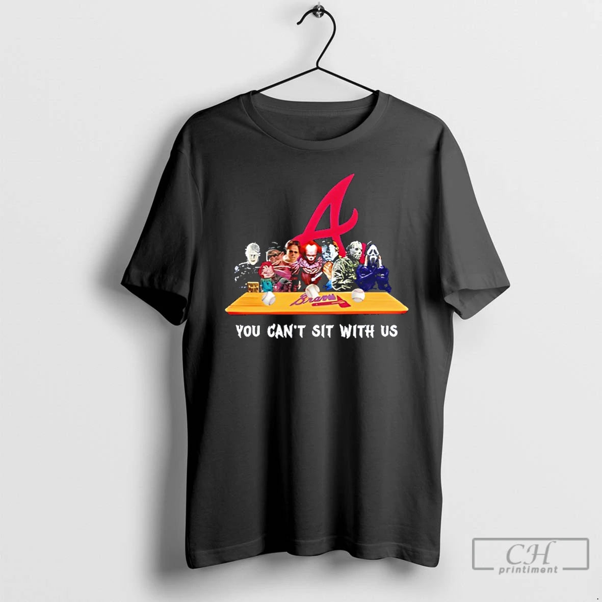 Classic Horror Movie Characters You Cant Sit With Us Atlanta Braves Halloween T Shirts Hoodie, Sweatshirt | InkRitualCo.com