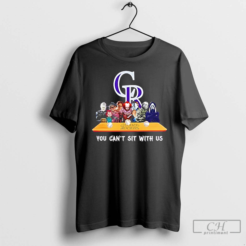 Classic Horror Movie Characters You Cant Sit With Us Colorado Rockies Halloween T Shirts Hoodie, Sweatshirt | InkRitualCo.com