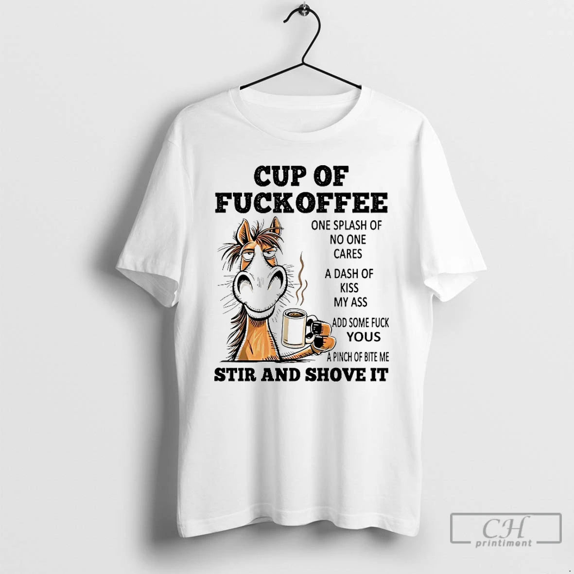 Classic Horse Cup Of Fuckoffee One Splash Of No One Cares T-Shirts, Hoodie, Sweatshirt | InkRitualCo.com