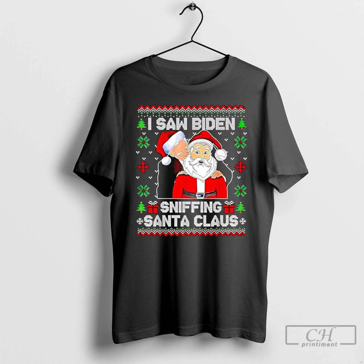 Classic I Saw Biden Sniffing Santa Claus Novelty Ugly Christmas T-Shirts, Hoodie, Sweatshirt | InkRitualCo.com