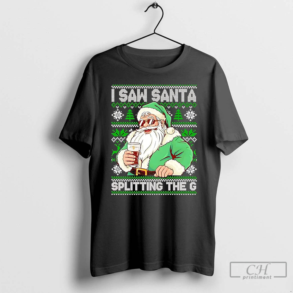 Classic I Saw Santa Splitting The G Guinness Beer Christmas T Shirts Hoodie, Sweatshirt | InkRitualCo.com