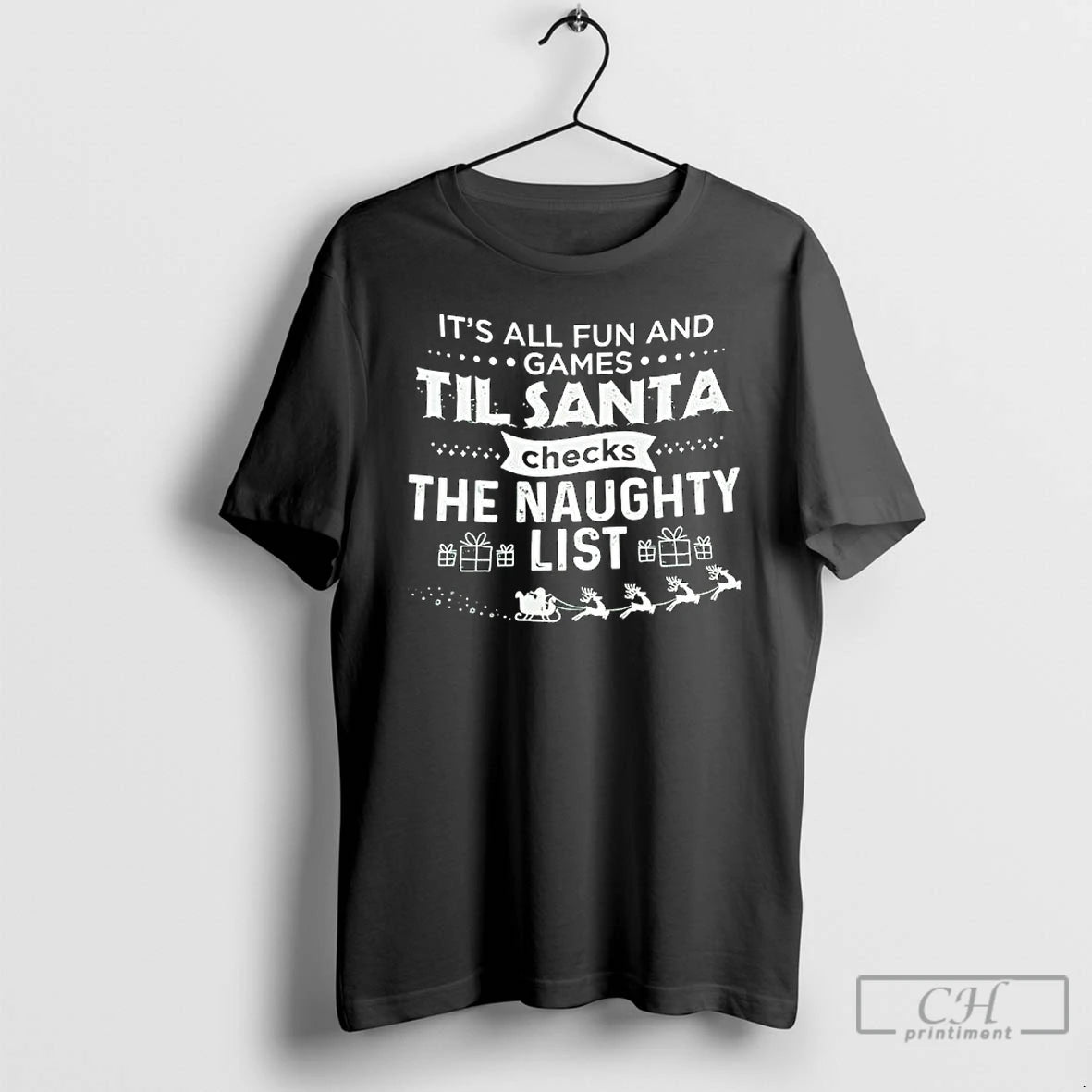 Classic Its All Fun And Games Til Santa Checks The Naughty List T Shirts Sweater Hoodie, Sweatshirt | InkRitualCo.com