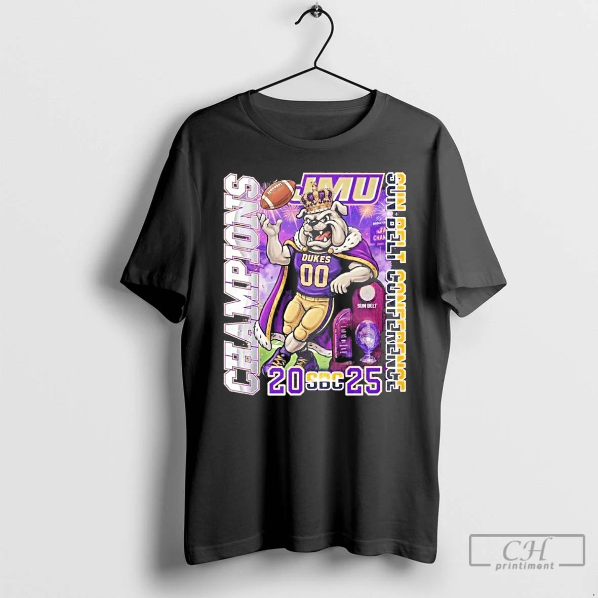 Classic James Madison Dukes 2025 Sun Belt Conference Champion Mascot T-Shirts, Hoodie, Sweatshirt | InkRitualCo.com