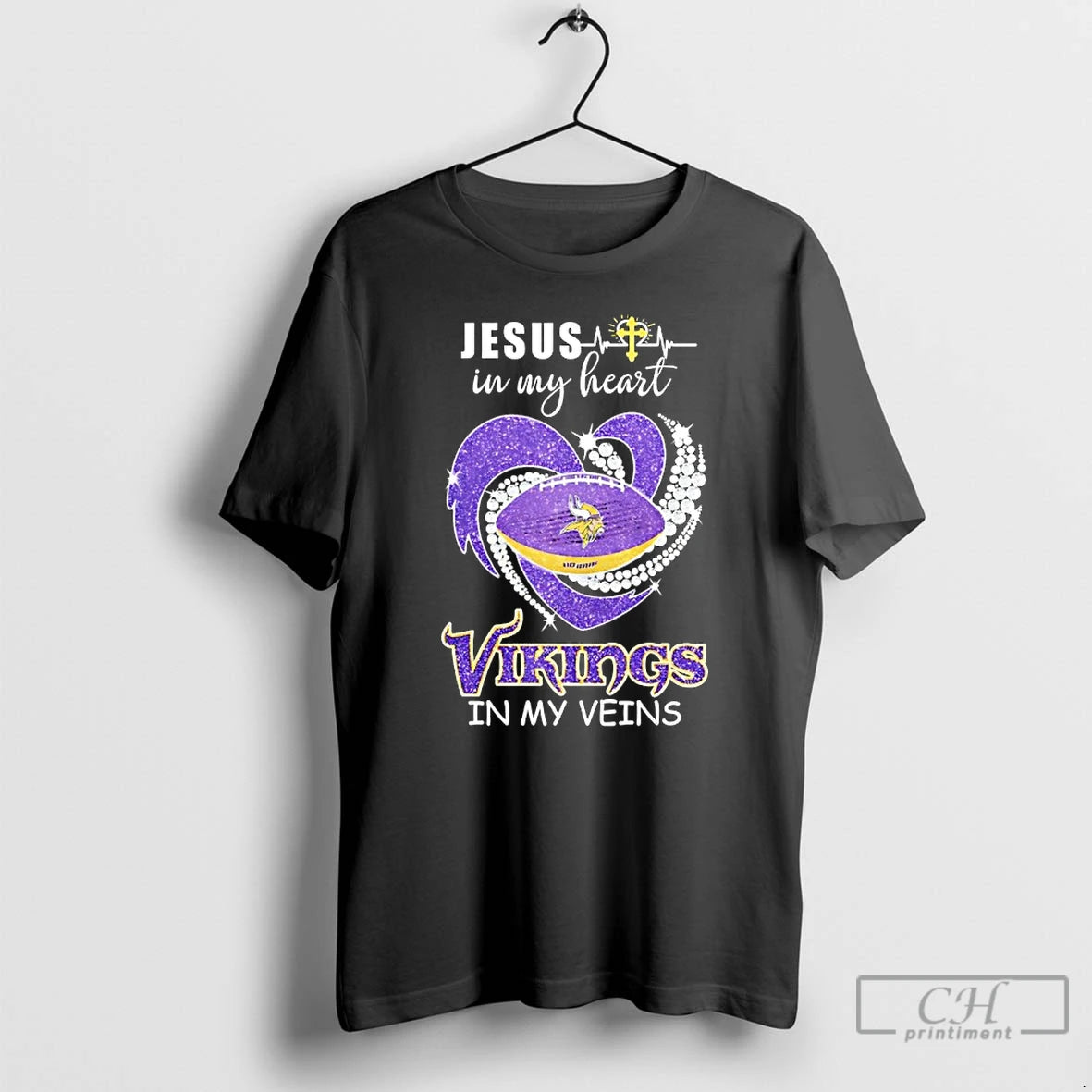 Classic Jesus In My Heart Minnesota Vikings In My Veins T-Shirts, Hoodie, Sweatshirt | InkRitualCo.com