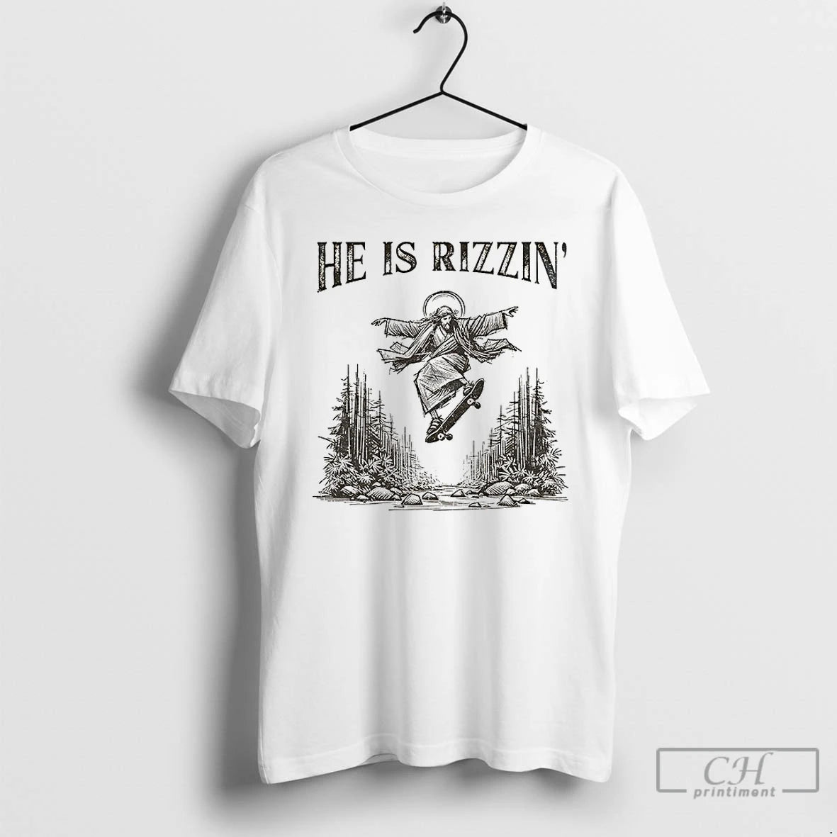 Classic Jesus Skateboarding He Is Rizzin Vintage T-Shirts, Hoodie, Sweatshirt | InkRitualCo.com
