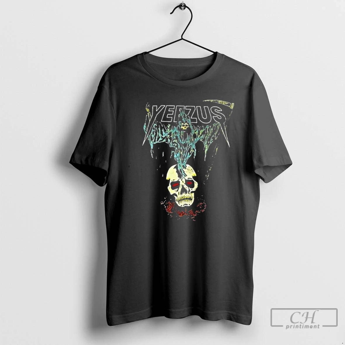 Classic Kanye West Ye Yeezus Grim Reaper Skull And Roses T Shirts Hoodie, Sweatshirt | InkRitualCo.com