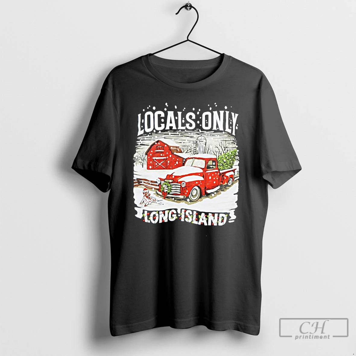 Classic Locals Only Long Island Christmas Red Truck T-Shirts, Hoodie, Sweatshirt | InkRitualCo.com