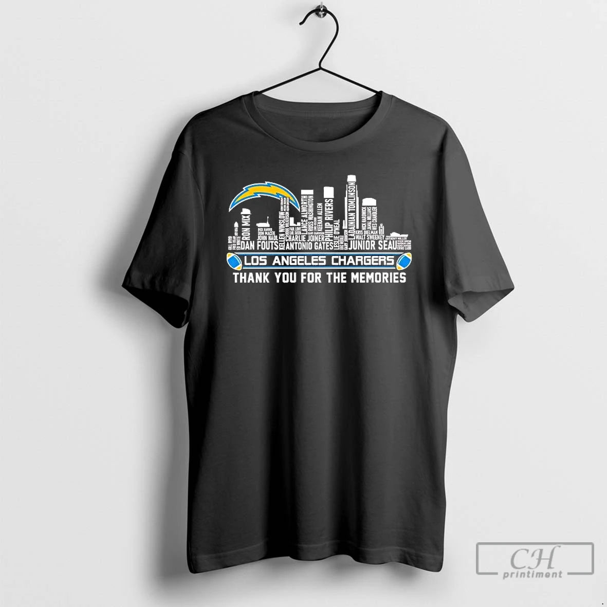 Classic Los Angeles Chargers City Players Names Thank You Memories T-Shirts, Hoodie, Sweatshirt