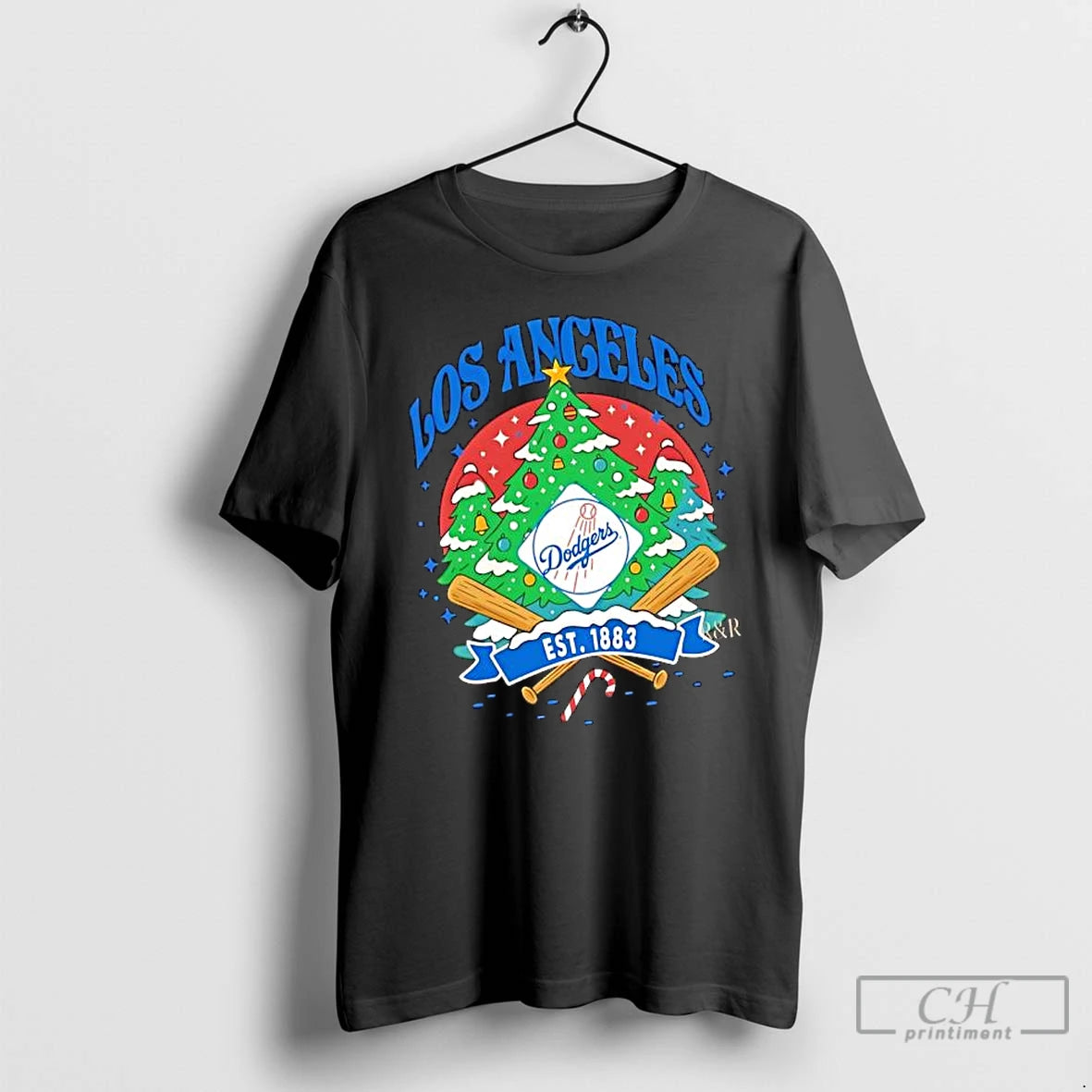 Classic Los Angeles Dodgers Ugly Christmas Tree Motif Est 1883 Logo T-Shirts, Hoodie, Sweatshirt | InkRitualCo.com