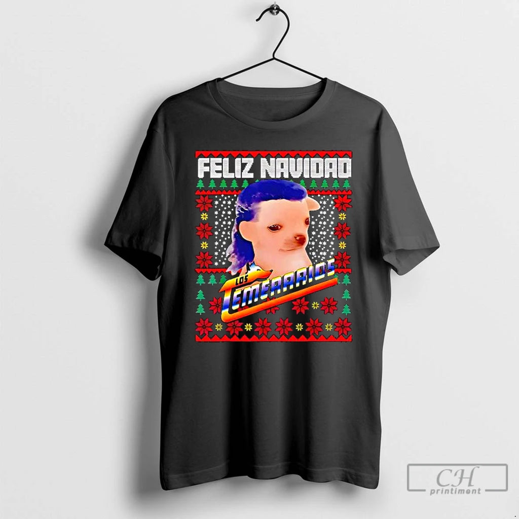 Classic Los Temerarios Dog Merry Christmas Feliz Navidad T-Shirts, Hoodie, Sweatshirt | InkRitualCo.com