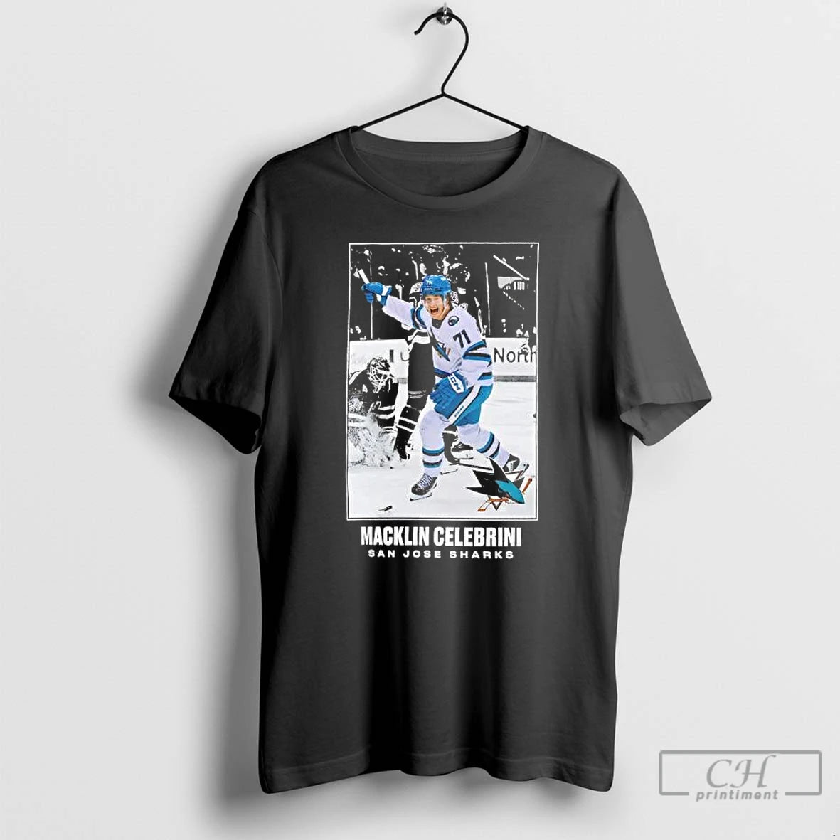 Classic Macklin Celebrini Celebration Moment San Jose Sharks T-Shirts, Hoodie, Sweatshirt | InkRitualCo.com