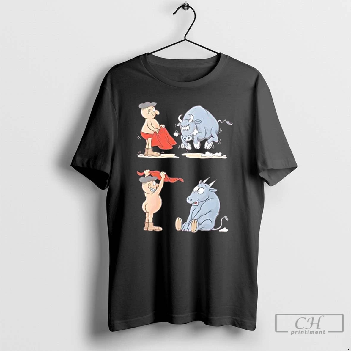 Classic Matador Bullfighter Naked Gag Cartoon T-Shirts, Hoodie, Sweatshirt | InkRitualCo.com