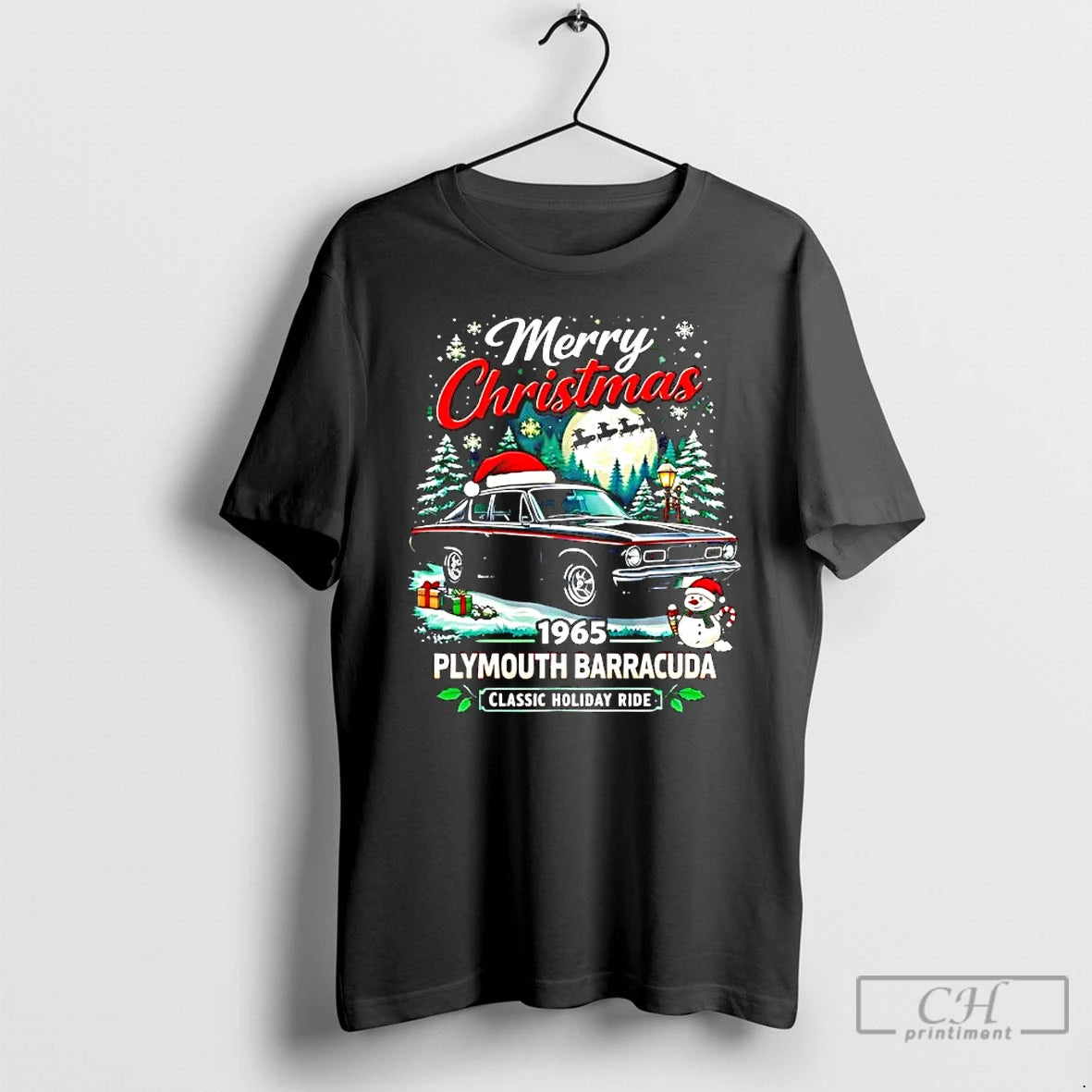 Classic Merry Christmas 1965 Plymouth Barracuda Classic Holiday Ride T-Shirts, Hoodie, Sweatshirt | InkRitualCo.com