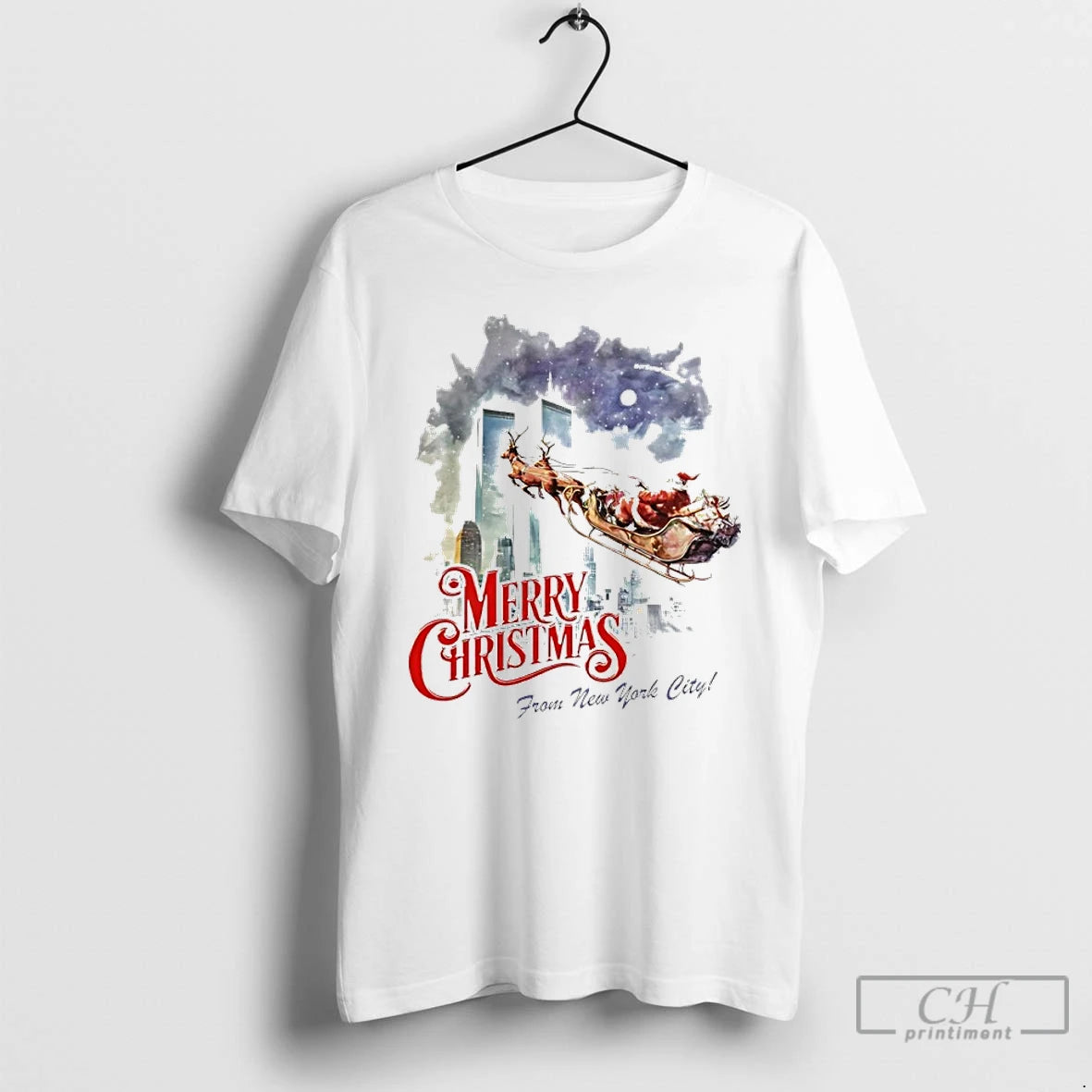 Classic Merry Christmas From New York City Santa Sleigh 11 9 Attacks T Shirts Sweater Hoodie, Sweatshirt | InkRitualCo.com
