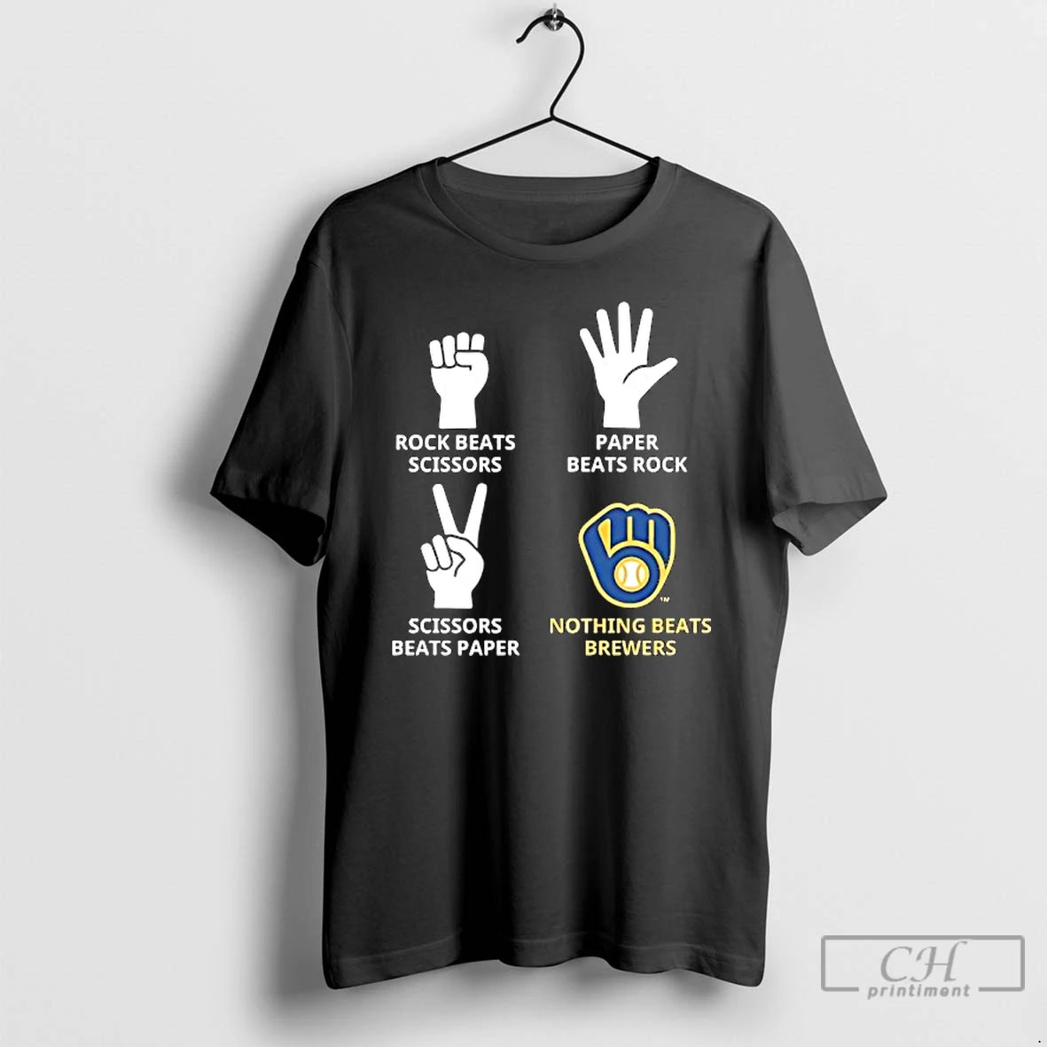 Classic Milwaukee Brewers Nothing Beats Rock Beats Scissors Paper Beats Rock Scissors Beats Paper T-Shirts, Hoodie,...