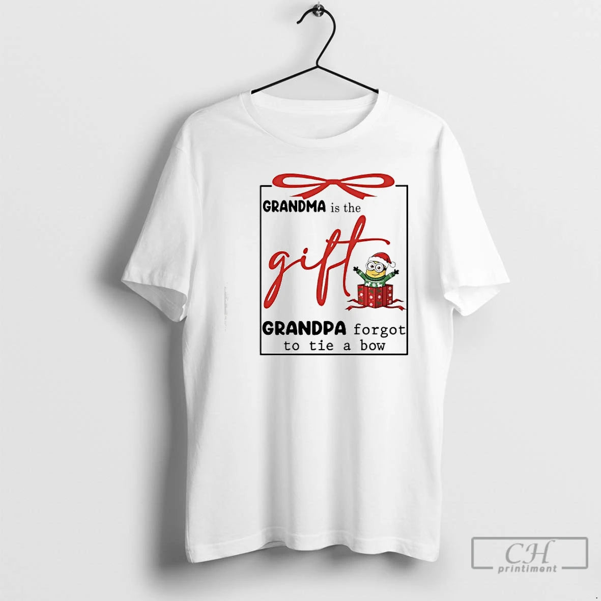 Classic Minions Christmas Grandma Is The Gift Grandpa Forgot To Tie A Bow T Shirts Hoodie, Sweatshirt | InkRitualCo.com