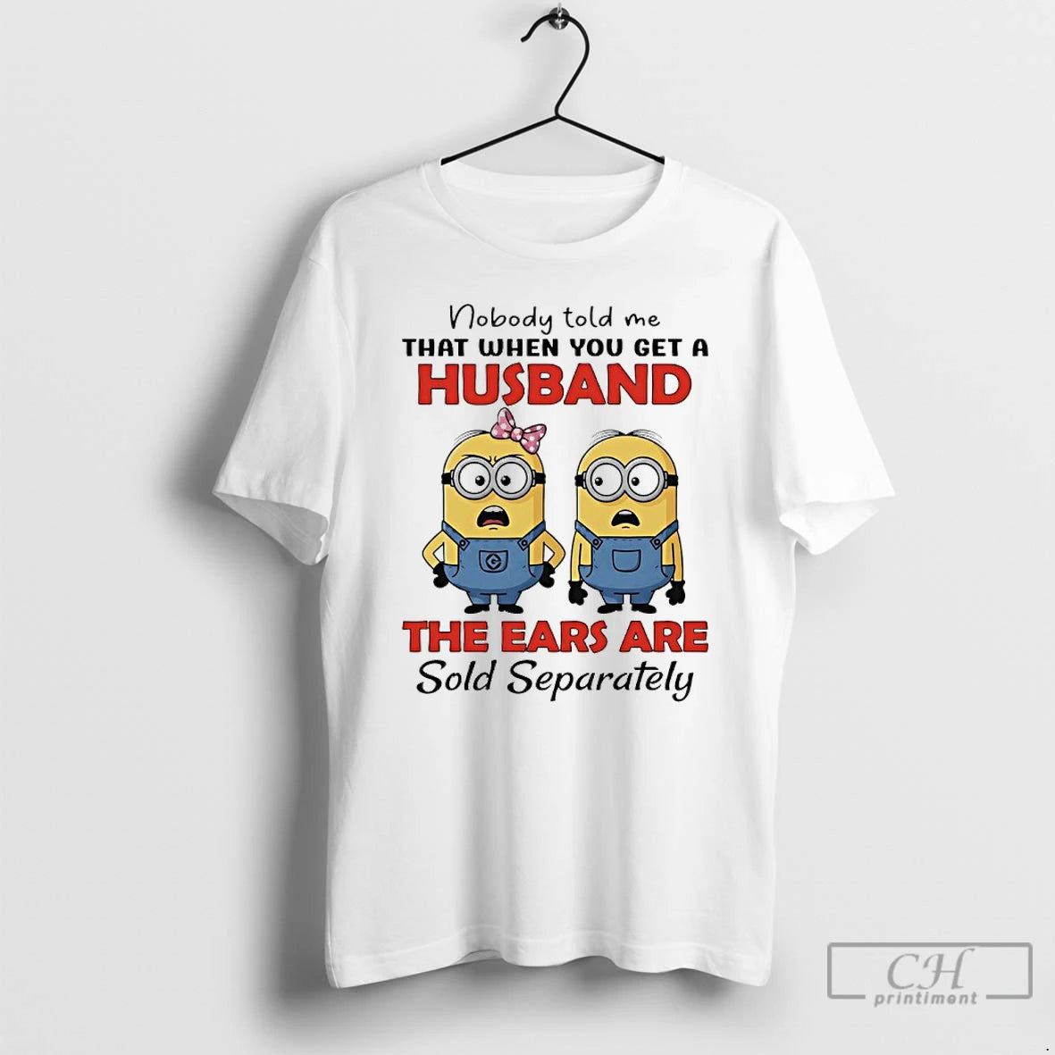 Classic Minions Couple Nobody Told Me That When You Get A Husband The Ears Are T-Shirts, Hoodie, Sweatshirt | InkRitualCo.com