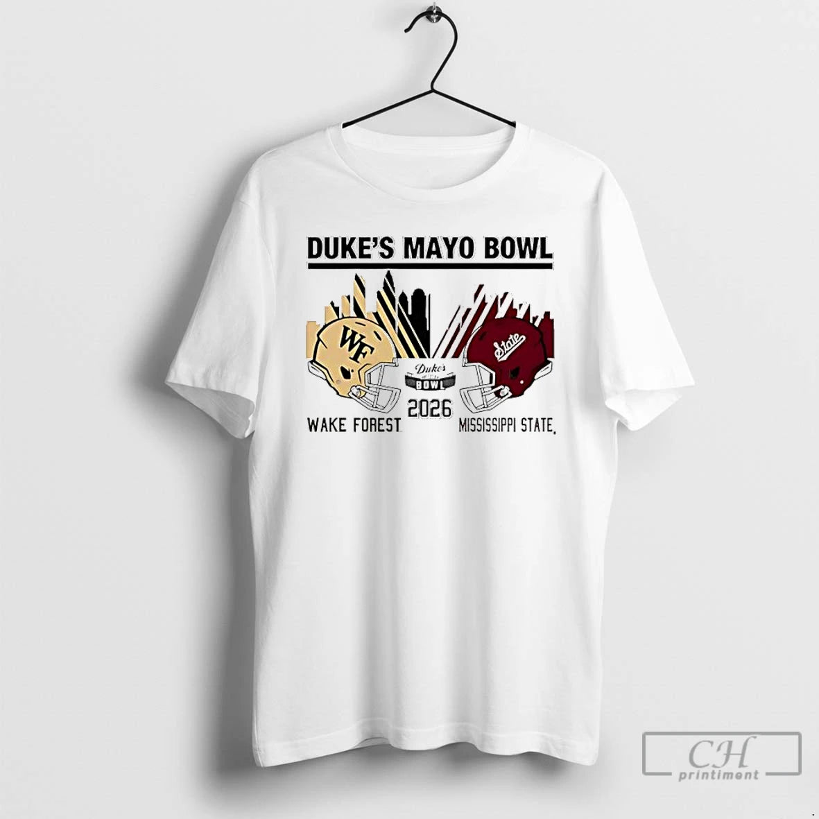 Classic Mississippi State Vs Wake Forest 2026 Dukes Mayo Bowl Match Up Skyline T Shirts Hoodie, Sweatshirt | InkRitualCo.com