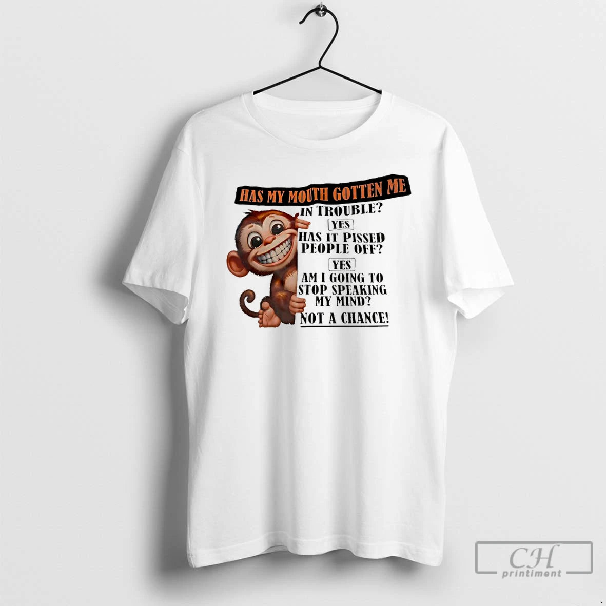 Classic Monkey Has My Mouth Gotten Me In Trouble Yes Has It Pissed People Off T-Shirts, Hoodie, Sweatshirt | InkRitualCo.com