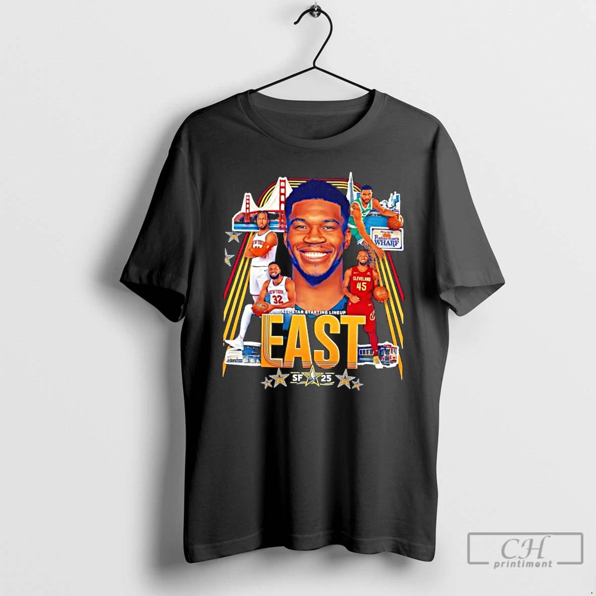 Classic Nba 2025 East All Star Jalen Brunson Donovan Mitchell Jayson Tatum Giannis Antetokounmpo Karl T-Shirts, Hoodie,...