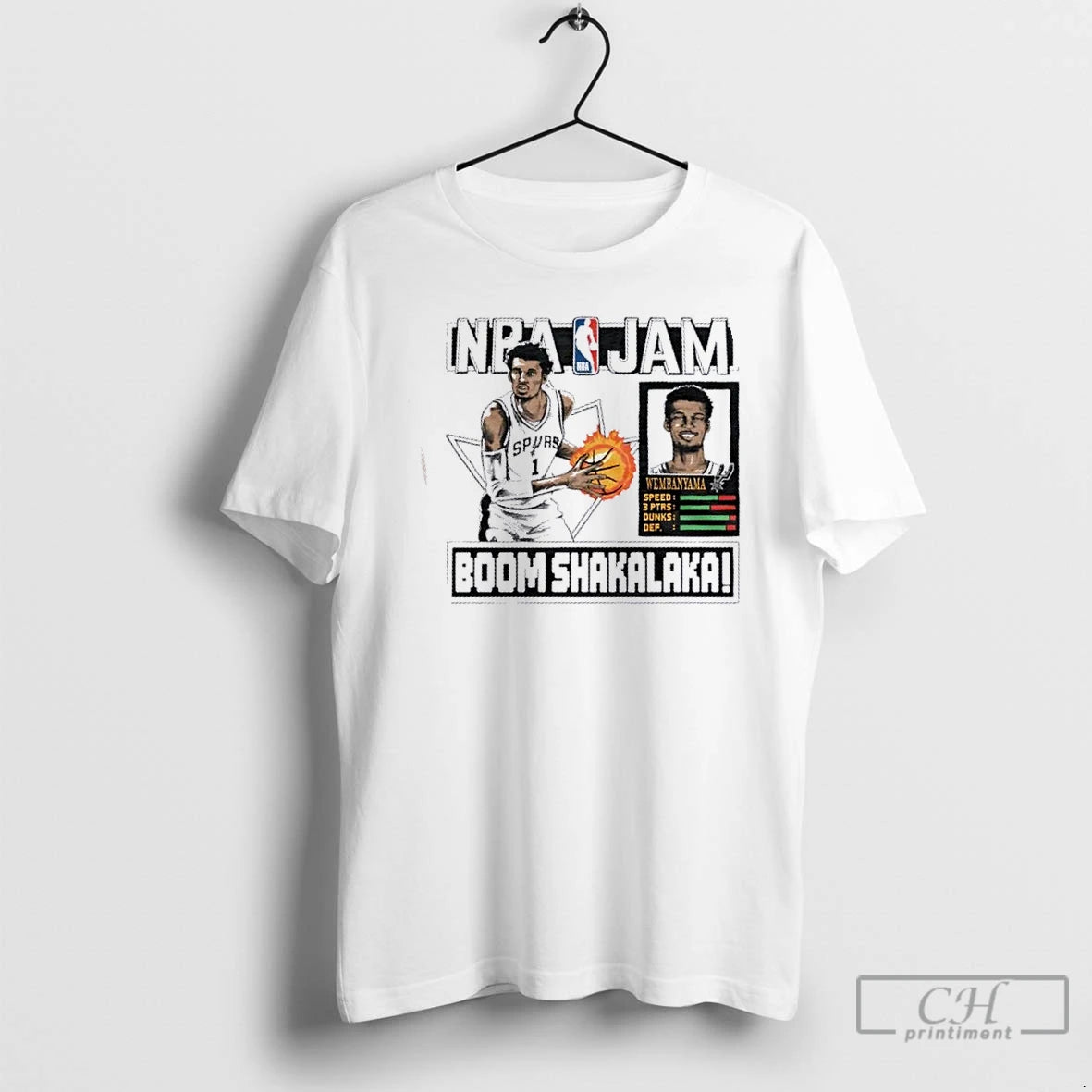 Classic Nba Jam San Antonio Spurs Victor Wembanyama Boom Shakalaka T Shirts Hoodie, Sweatshirt | InkRitualCo.com