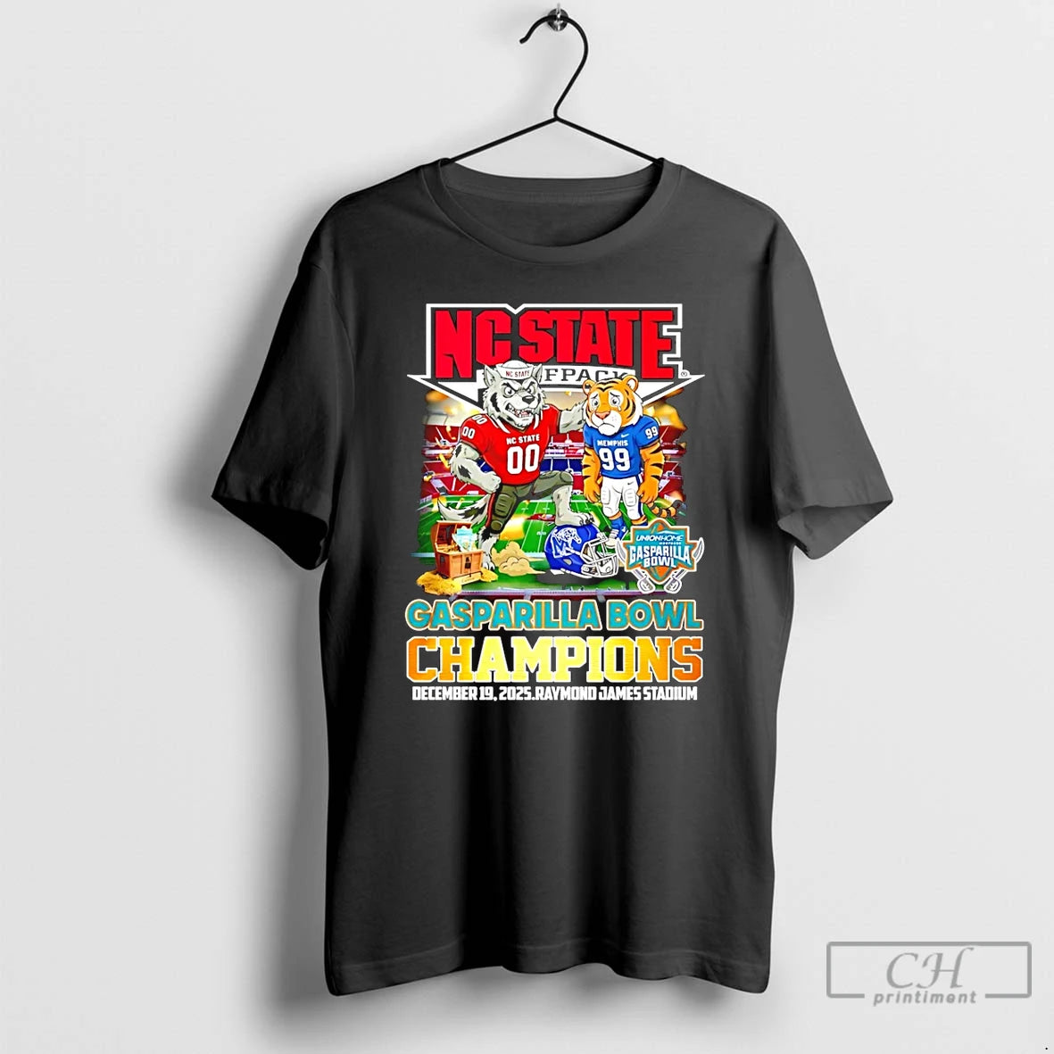 Classic Nc State Wolfpack 2025 Gasparilla Bowl Champions Mascot T-Shirts, Hoodie, Sweatshirt | InkRitualCo.com