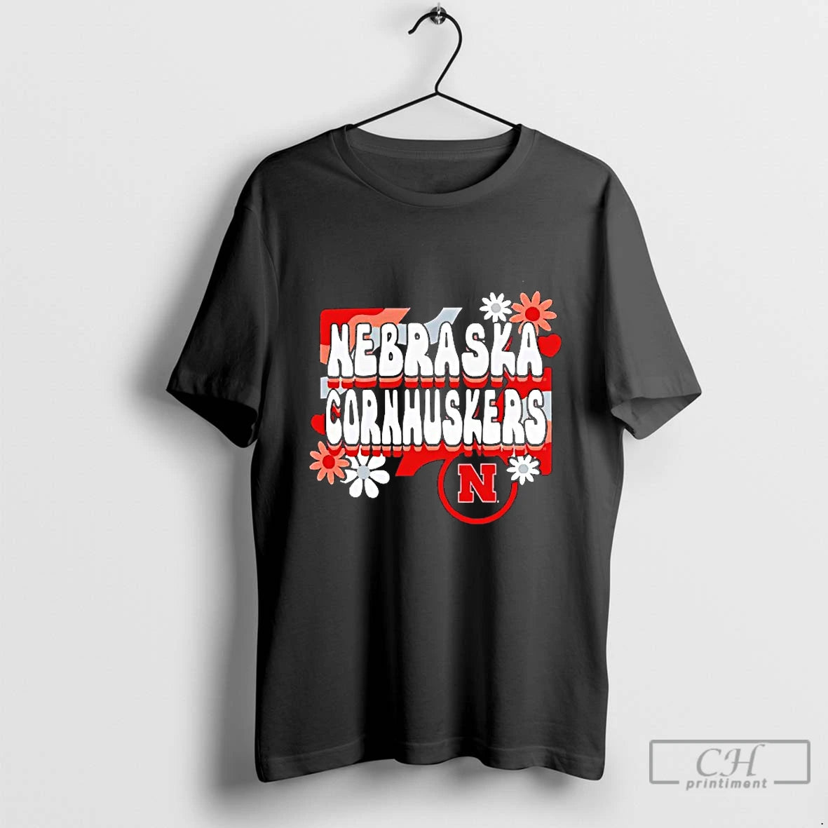 Classic Nebraska Cornhuskers Retro Flower Blackshirt T Shirts Hoodie, Sweatshirt | InkRitualCo.com