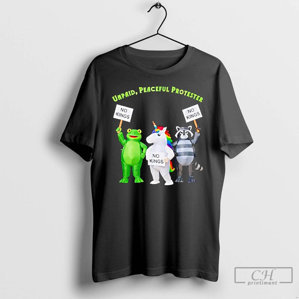 Classic No Kings Unpaid Peaceful Protester Frog And Unicorn T Shirts Hoodie, Sweatshirt | InkRitualCo.com