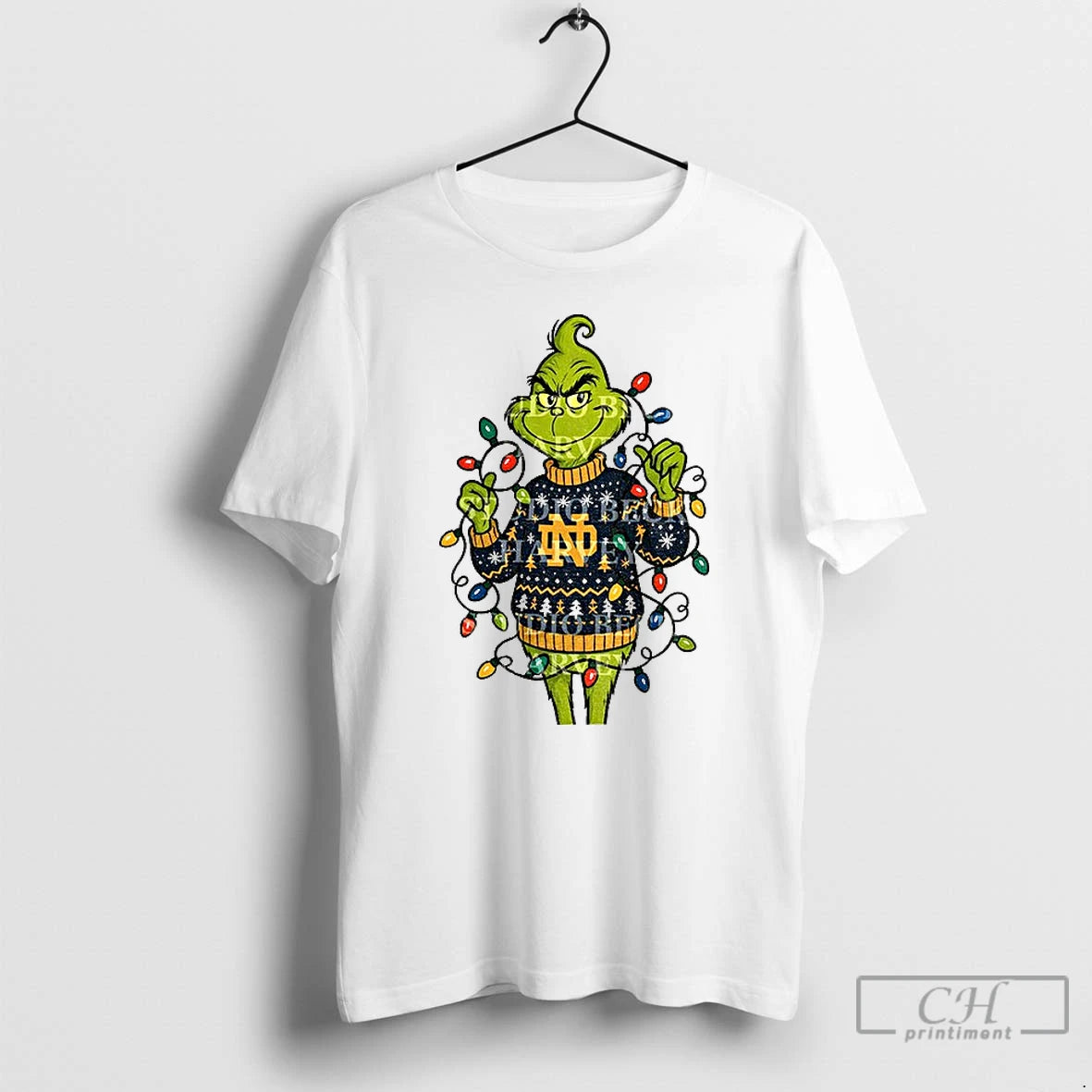 Classic Notre Dame Grinch Christmas Light T-Shirts, Hoodie, Sweatshirt | InkRitualCo.com