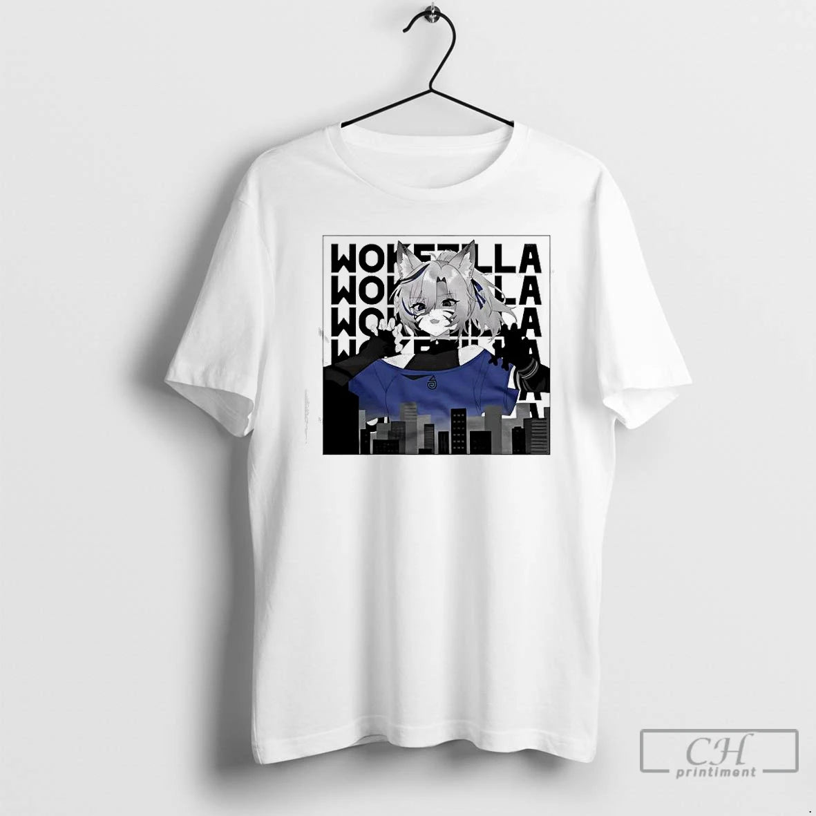 Classic Nyaras Vtuber Towering Over A City Skyline Wokezilla T-Shirts, Hoodie, Sweatshirt | InkRitualCo.com