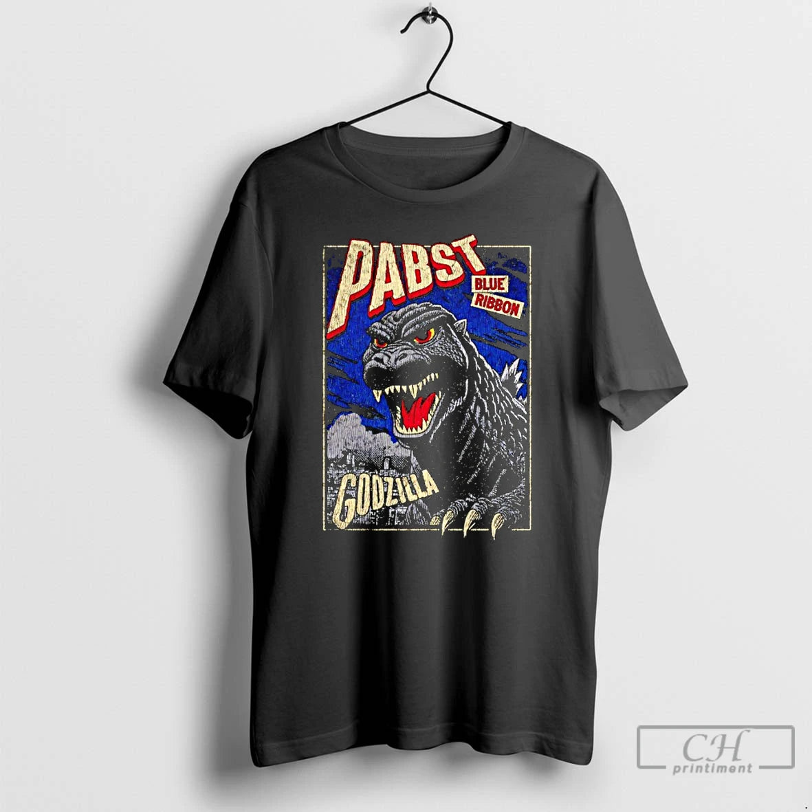 Classic Pabst Blue Ribbon Godzilla Clawed Ribbon Vintage T-Shirts, Hoodie, Sweatshirt | InkRitualCo.com