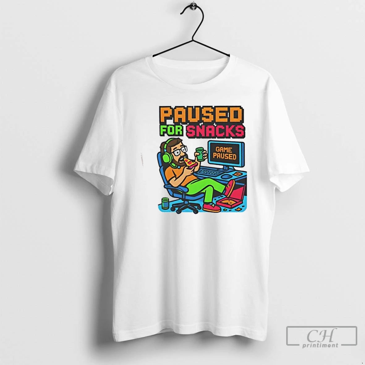 Classic Paused For Snacks Game Paused T Shirts Hoodie, Sweatshirt | InkRitualCo.com