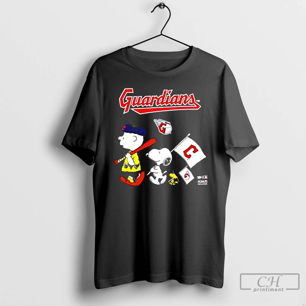 Classic Peanuts Chracters Flag With Cleveland Guardians T-Shirts, Hoodie, Sweatshirt | InkRitualCo.com