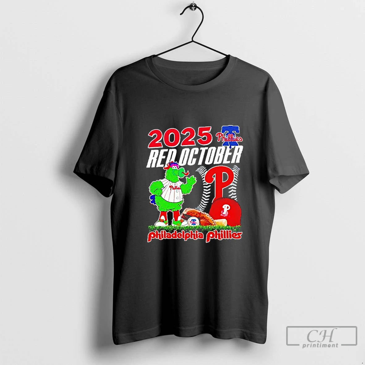 Classic Philadelphia Phillies 2025 Red October Phanatic Mascot Blackshirt T Shirts Hoodie, Sweatshirt | InkRitualCo.com